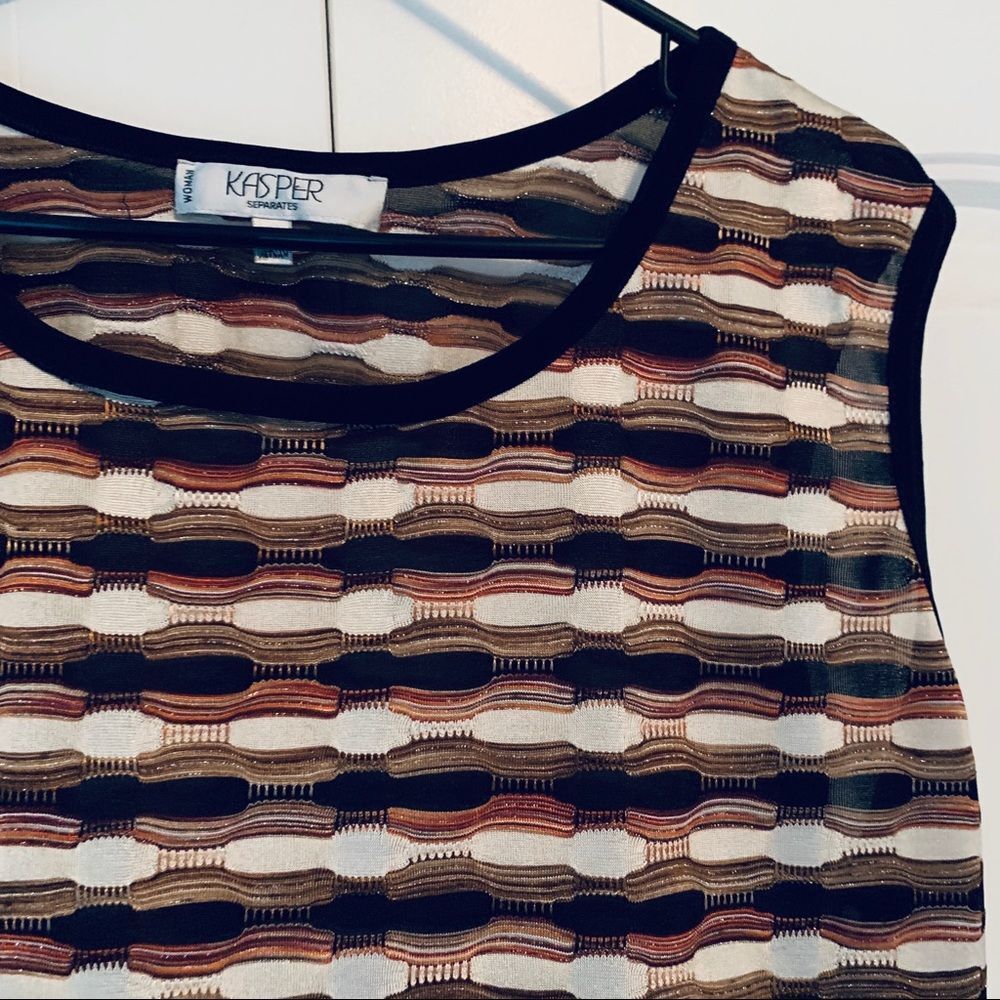 KASPER Separates Multicolor Sleeveless Sweater Knit Top 1X - Picture 4 of 16